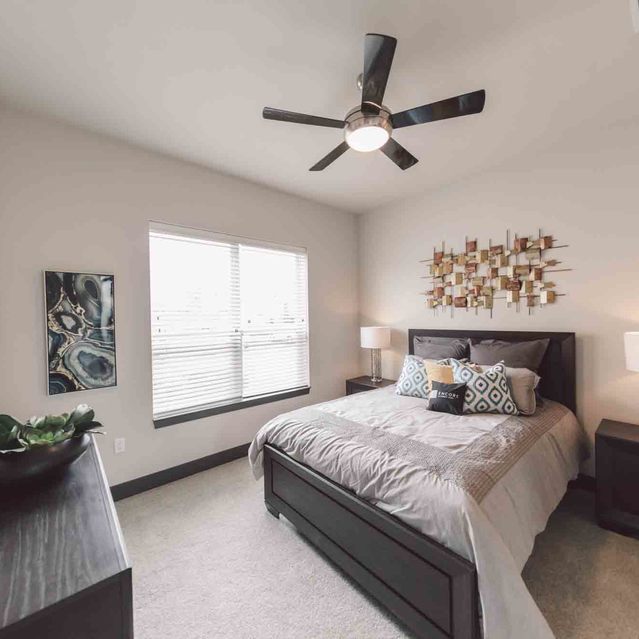 Encore at Forest Park - Modern Bedroom With Ceiling Fan
