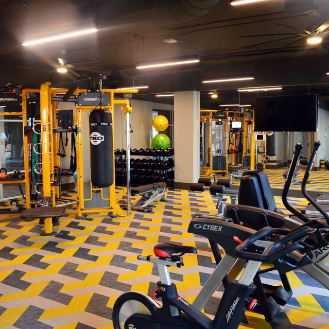 Encore at Forest Park - Modern Fitness Center with Yellow and Black Equipment